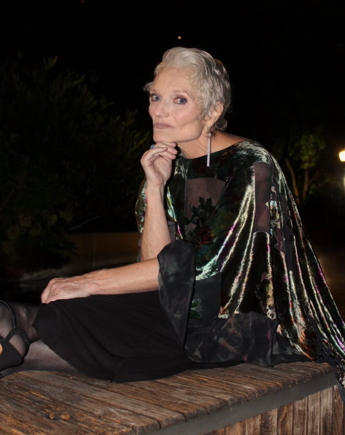 Catherine Handy, promotional model for Lorie Sadonia, editorial seated